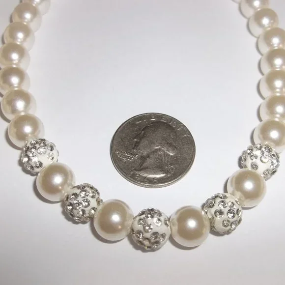 Pre-owned Missing Some Stones, Necklace, Pearl Necklace, Cream Necklace, 7872 - Picture 2 of 6